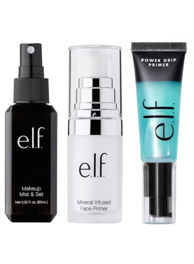 إلف بخاخ تثبيت المكياج، برايمر شفاف + برايمر الوجه الغني بالمعادن، برايمر شفاف + برايمر قوي التثبيت، قاعدة تثبيت قوية 24 مل - Image 1